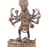 Pure Brass Vintage Kali Dashbhuja Idol | 10.5" Sacred Art | 2kg Ten-Armed Masterpiece | Divine Mother Energy | Jaipurio